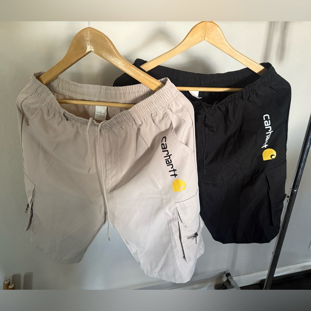 Carhartt Light Tan and Black Cargo shorts